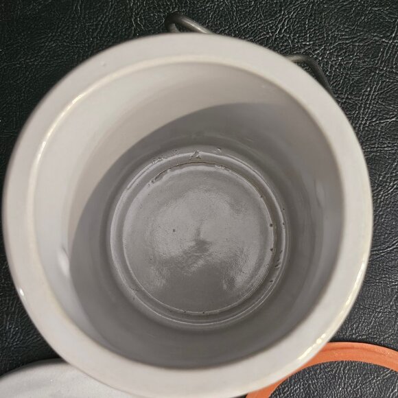 Vintage Bicentennial Stoneware Cheese Crock With Wire Bale Spirit of 76 - Picture 5 of 10